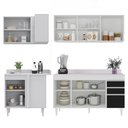 Ver imagem 6 de Armário de Cozinha Modulado de Canto Direito 4 Peças Cp41 Balcão com Tampo Branco/preto - Lumil Lumi
