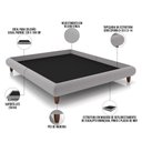 Ver imagem 4 de Cama Casal Base Box Pés de Madeira 156cm Otto P05 Veludo Cinza - Lyam Decor