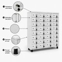 Ver imagem 4 de Armário para Celular 32 Portas com Chave em Aço Steelon Móveis