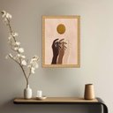 Ver imagem 1 de Quadro Decorativo Mãos Terracota 24x18cm - com Vidro:moldura Branca