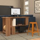 Ver imagem 7 de Escrivaninha Mesa Escritório 120cm Tampo Giratório Montana Marrom