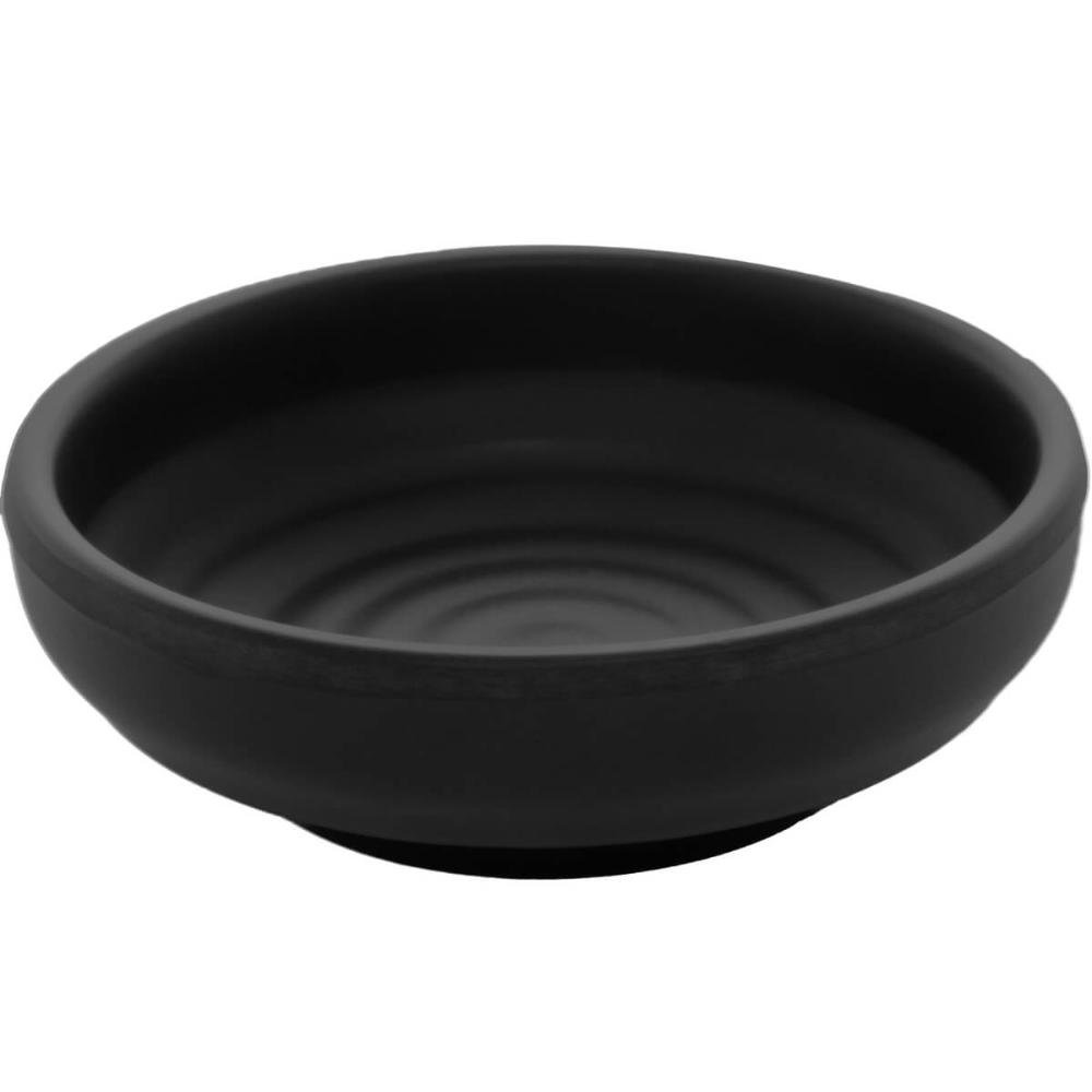 Molheira Porta Shoyu Melamina Tóquio Preto Lyor 40ml Ramekin Redondo para Servir Molhos