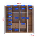 Ver imagem 4 de Guarda-Roupa Grande Casal 6 Portas 06 Gavetas 2,20m Frente 100% MDF Vermont