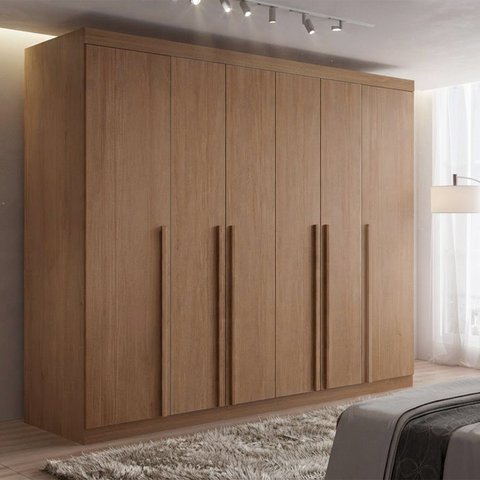 Guarda-Roupa Grande Casal 6 Portas 06 Gavetas 2,20m Frente 100% MDF Vermont