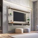 Ver imagem 1 de Painel para TV até 60 Polegadas com LED 2 Prateleiras de Vidro Veneza Yescasa