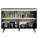 Ver imagem 4 de Balcão Armário de Cozinha de Pia 2 Portas Preto Reims Madesa