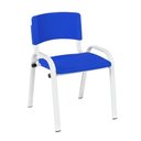 Ver imagem 2 de Kit 7 Cadeira Iso Infantil Creche, Base Branco Azul