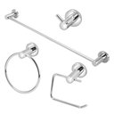 Ver imagem 1 de Kit Acessórios Banheiro Metal Cromado 4 Peças Completo