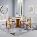 Ver imagem 1 de Mesa de Jantar 4 Lugares Província Mel/Blonde/Bronze - Viero Móveis