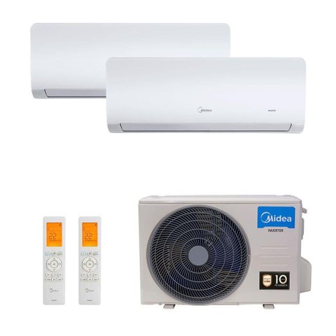 Ar Condicionado Multi Split Midea Inverter 36000 BTUS 2X Evap Hi Wall 18000 Quente e Frio 220V