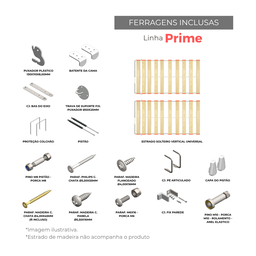 Kit Ferragens Cama Beliche Horizontal Retrátil de Parede - 2