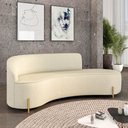 Ver imagem 1 de Sofá 4 Lugares Orgânico 220cm Pé Dourado Morgan Linho Bege D03 - D’Rossi