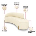 Ver imagem 3 de Sofá 4 Lugares Orgânico 220cm Pé Dourado Morgan Linho Bege D03 - D'rossi