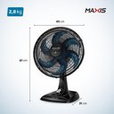 Ver imagem 2 de Ventilador de Mesa Maxis 6 Pás 40cm V-40-mx-b 60hz 127v