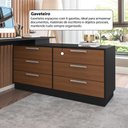 Ver imagem 6 de Escrivaninha em L com 6 Gavetas Flex Multimóveis Crrui-ESC006 Preto/Madeirado