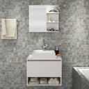 Ver imagem 1 de Conjunto Kit para banheiro 60cm com Gabinete espelheira e cuba CJ43018-108 Móvel na Caixa Branco