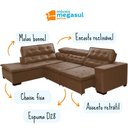 Ver imagem 5 de Sofá 5 Lugares Canto Retrátil e Reclinável Chaise D 2,80 X 2,20 M Sttilo Marrom512 - Megasul