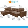 Sofá 5 Lugares Canto Retrátil e Reclinável Chaise D 2,80 X 2,20 M Sttilo Marrom512 - Megasul - 3