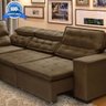 Sofá 5 Lugares Canto Retrátil e Reclinável Chaise D 2,80 X 2,20 M Sttilo Marrom512 - Megasul - 4