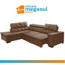 Ver imagem 2 de Sofá 5 Lugares Canto Retrátil e Reclinável Chaise D 2,80 X 2,20 M Sttilo Marrom512 - Megasul