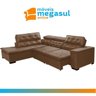 Sofá 5 Lugares Canto Retrátil e Reclinável Chaise D 2,80 X 2,20 M Sttilo Marrom512 - Megasul - 2