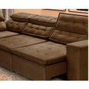 Ver imagem 6 de Sofá 5 Lugares Canto Retrátil e Reclinável Chaise D 2,80 X 2,20 M Sttilo Marrom512 - Megasul
