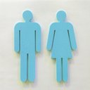 Ver imagem 1 de Quadro/placa Sinalização Mas/fem Banheiro Unissex Indicativa:Azul Tiffany