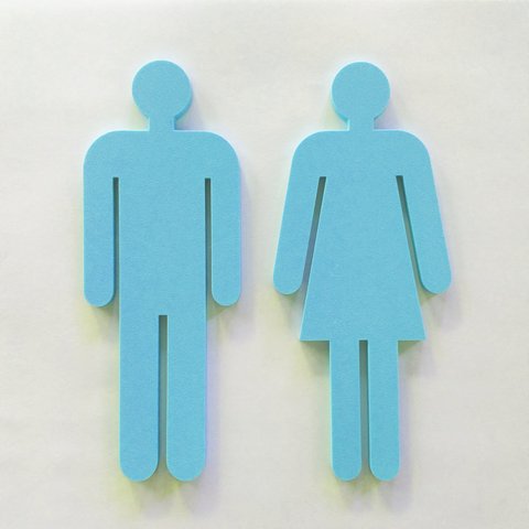 Quadro/placa Sinalização Mas/fem Banheiro Unissex Indicativa:Azul Tiffany