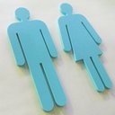 Ver imagem 2 de Quadro/placa Sinalização Mas/fem Banheiro Unissex Indicativa:Azul Tiffany