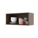 Ver imagem 3 de Armário Aéreo Modulado para Geladeira Fidelitá Lisboa 70cm 2 Portas Noce/Off-White