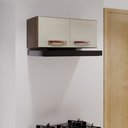 Ver imagem 1 de Armário Aéreo Modulado para Geladeira Fidelitá Lisboa 70cm 2 Portas Noce/Off-White