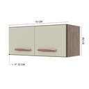 Ver imagem 4 de Armário Aéreo Modulado para Geladeira Fidelitá Lisboa 70cm 2 Portas Noce/Off-White