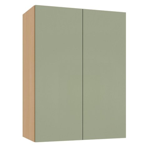 Armário Aéreo para Cozinha 100% MDF 60 cm 2 Portas Lótus Carvalho/Verde