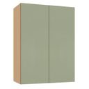 Ver imagem 1 de Armário Aéreo para Cozinha 100% MDF 60 cm 2 Portas Lótus Carvalho/Verde