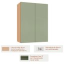 Ver imagem 2 de Armário Aéreo para Cozinha 100% MDF 60 cm 2 Portas Lótus Carvalho/Verde