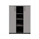 Ver imagem 6 de Armário Alto Escritório F5 2 Portas 9 Prateleiras 120cm Cinza Sagrado com Preto F5 Office