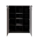 Ver imagem 2 de Armário Alto Escritório F5 2 Portas 9 Prateleiras 120cm Cinza Sagrado com Preto F5 Office