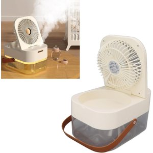 Ventilador Umidificador Inteligente de Mesa 2,5 Litros Dobrável sem Ruídos:pérola