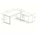 Ver imagem 5 de Mesa L 1,50m C/ Armário Lateral 3 Gavetas Pé Metal Ng Pr F5 Cor:nogal com Preto