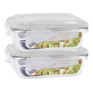 Conjunto 2 Pote Vidro Hermético Marmita Tampa 4 Travas 640ml