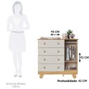Ver imagem 4 de Cômoda Trocador Bebê Pingo 4 Gavetas Lisa Off com Amêndoa