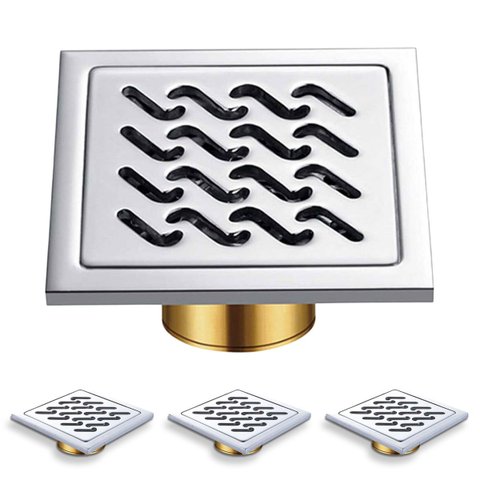 Ralo Aço Inox Kit 3 Uni 10x10 Banheiro Lavabo Anti Odor Lavanderia Quintal Higienico Resistente Dura