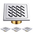 Ver imagem 1 de Ralo Aço Inox Kit 3 Uni 10x10 Banheiro Lavabo Anti Odor Lavanderia Quintal Higienico Resistente Dura