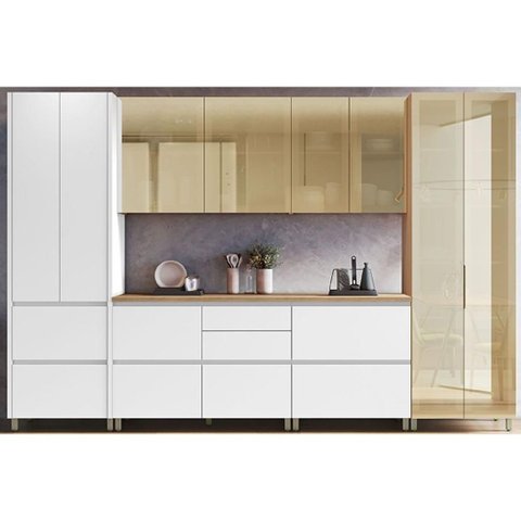 Cozinha Completa Nesher 6 Peças Rainha CZ439 Branca/Nature