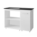 Ver imagem 2 de Balcão para Cooktop Soraia 114cm 04 Bocas 01 Porta com Tampo Recortado Branco - Desk Design