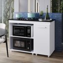 Ver imagem 1 de Balcão para Cooktop Soraia 114cm 04 Bocas 01 Porta com Tampo Recortado Branco - Desk Design