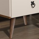 Ver imagem 2 de Mesa Cabeceira 2 Gavetas Beatriz, Cor: Off White com Freijó