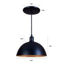Ver imagem 3 de Pendente Meia Lua 24cm Luminária Lustre Alumínio Preto Fosco C/ Cobre