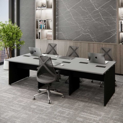 Mesa de Trabalho Escritório para 6 Pessoas 2,70m Cs Pre F5
