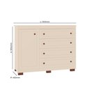 Ver imagem 2 de Cômoda Americana 100% MDF Tuboarte 1 Porta 4 Gavetas